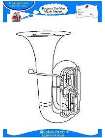 Çocuklar İçin Tuba Boyama Sayfaları 